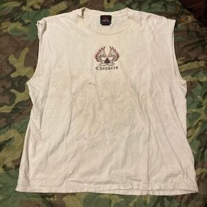 Orange county choppers cut biker graphic tee‎ thrashed paint y2k men's XL/24